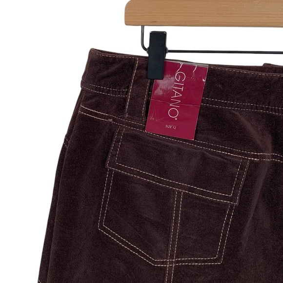 Vintage Gitano Brown Velvet A-Line Midi Skirt - Picture 4 of 5